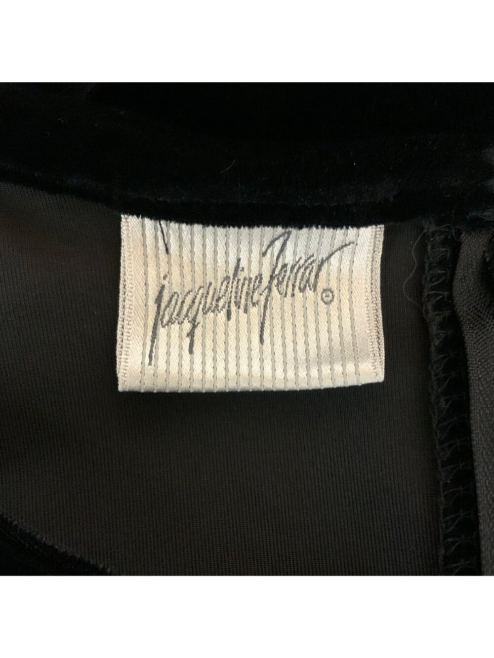 Vintage Jacqueline Ferrar Black Velvet Maxi Dress Size 4 Stretch Holiday Formal - Picture 4 of 6